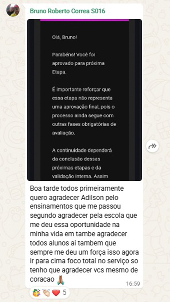 Print vertical de conversa real com a Stech